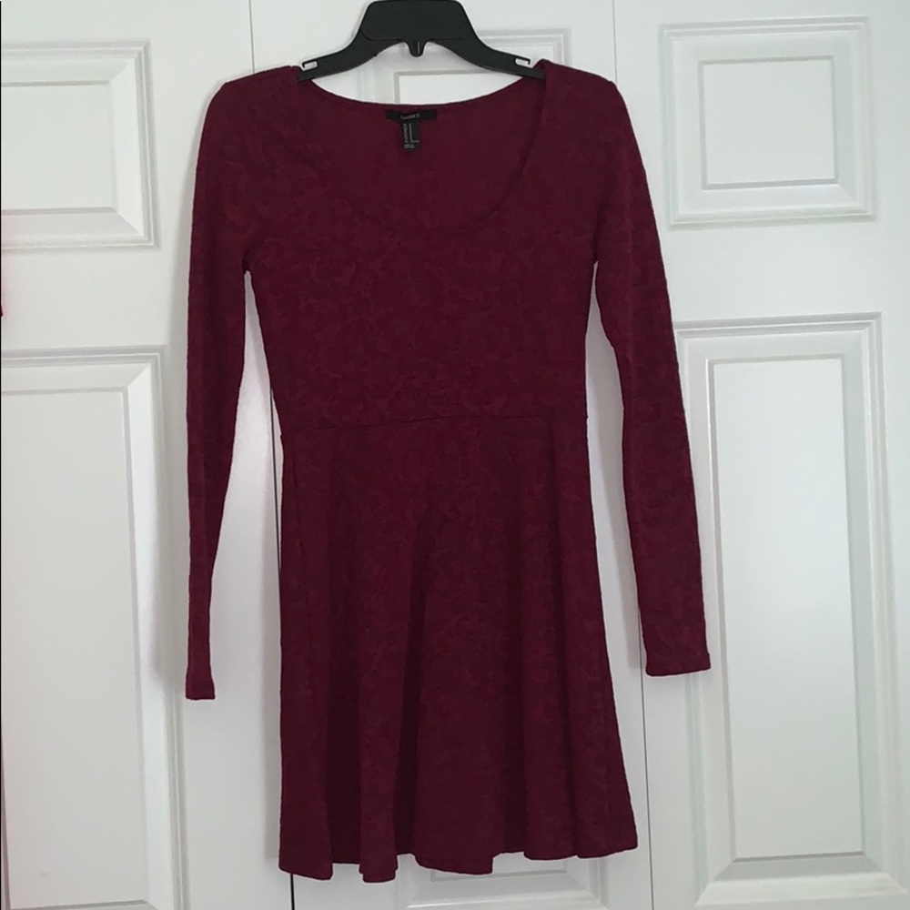 Forever 21 Burgundy Skater Dress
